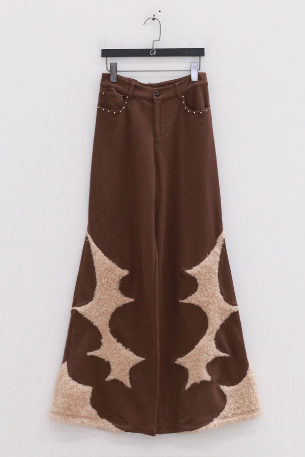 RUI built 25 autumn and winter patchwork casual pants RUI-RAW25WV13-Chocolate
